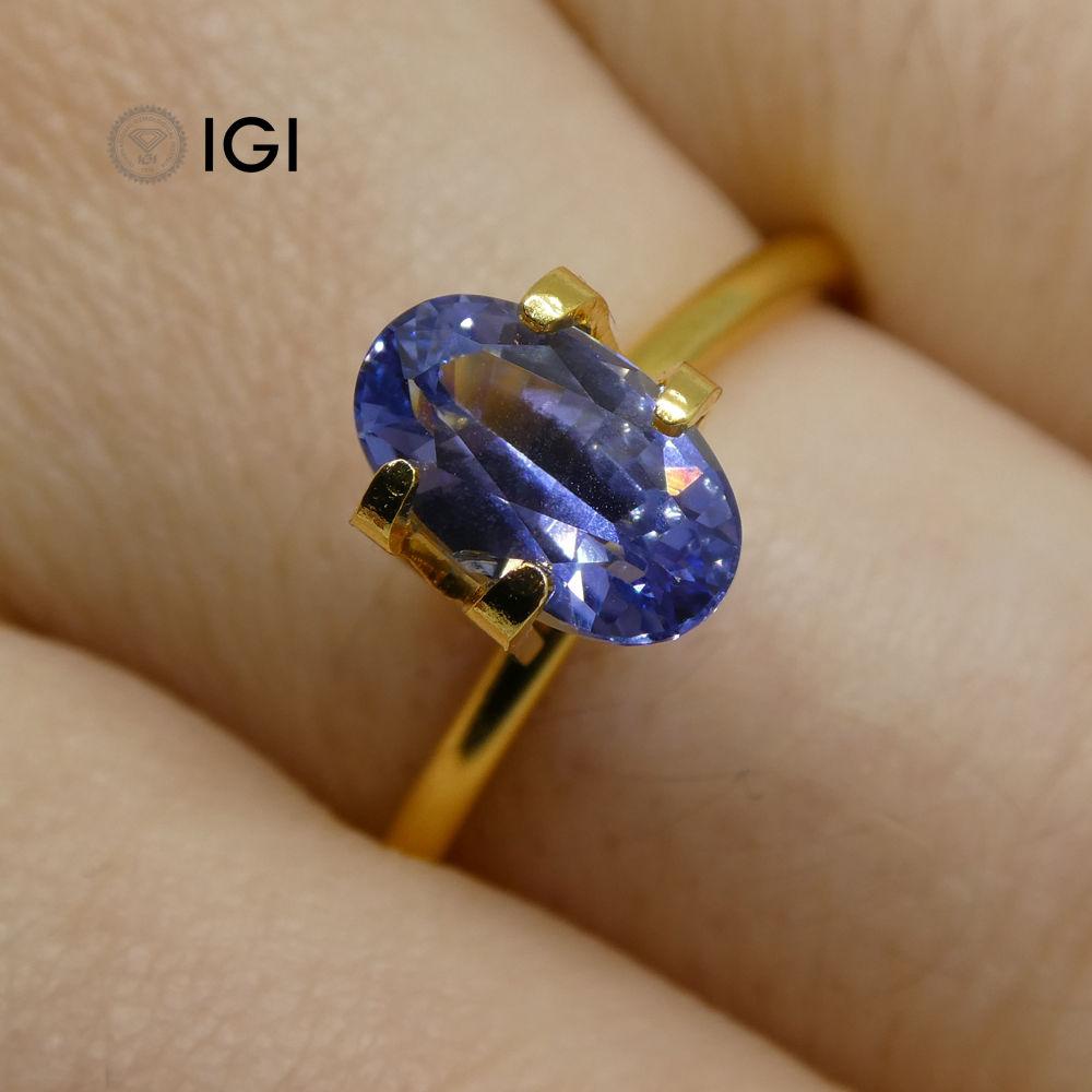 1.58 ct Oval Blue Sapphire IGI Certified Unheated - Skyjems Wholesale Gemstones