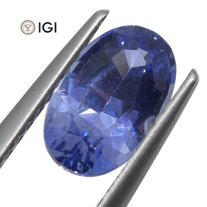 1.58 ct Oval Blue Sapphire IGI Certified Unheated - Skyjems Wholesale Gemstones