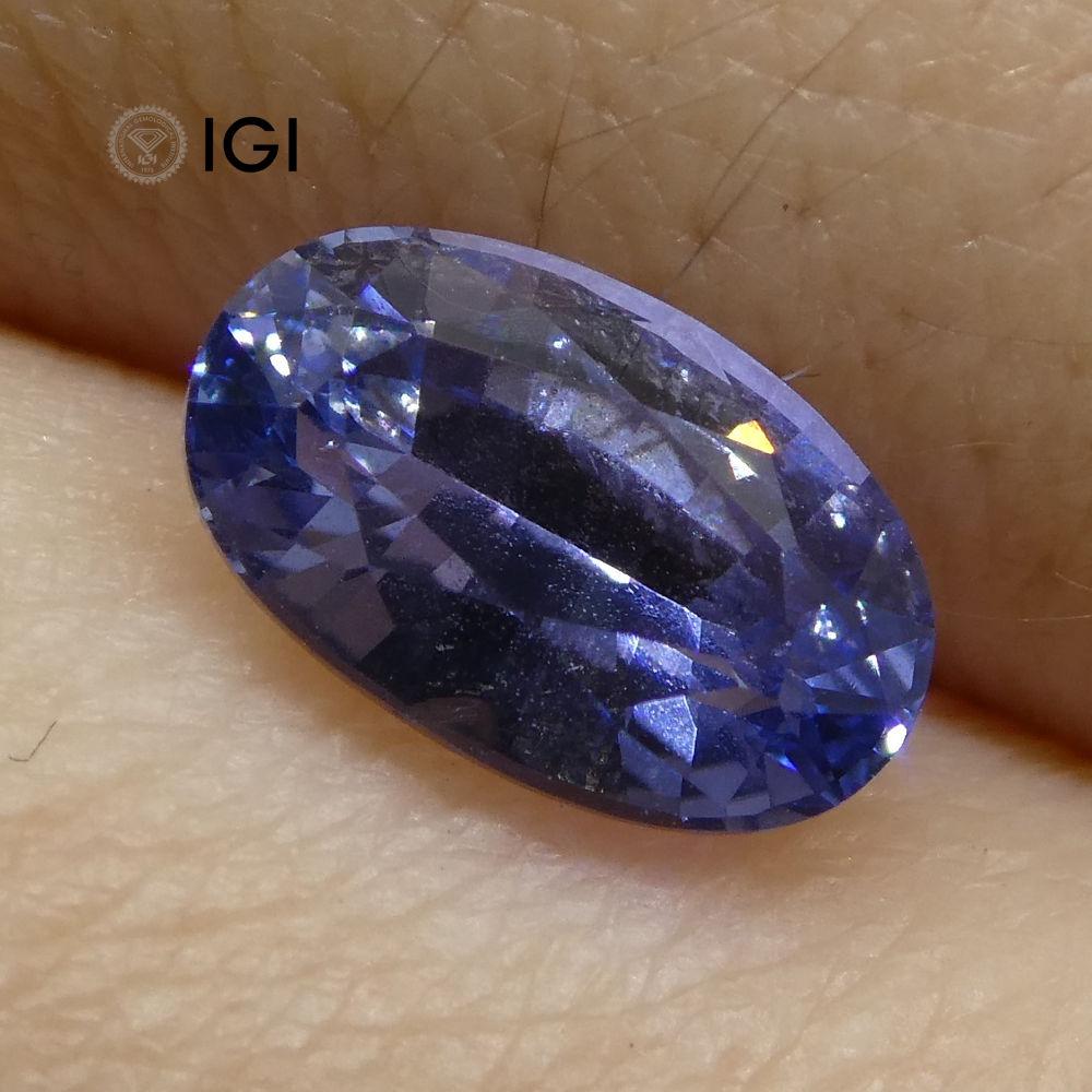 1.58 ct Oval Blue Sapphire IGI Certified Unheated - Skyjems Wholesale Gemstones