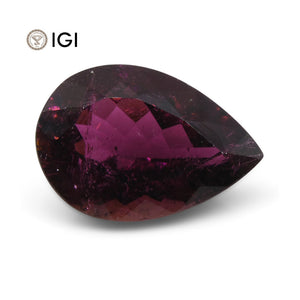 7.68 ct Purple Tourmaline Pear IGI Certified - Skyjems Wholesale Gemstones