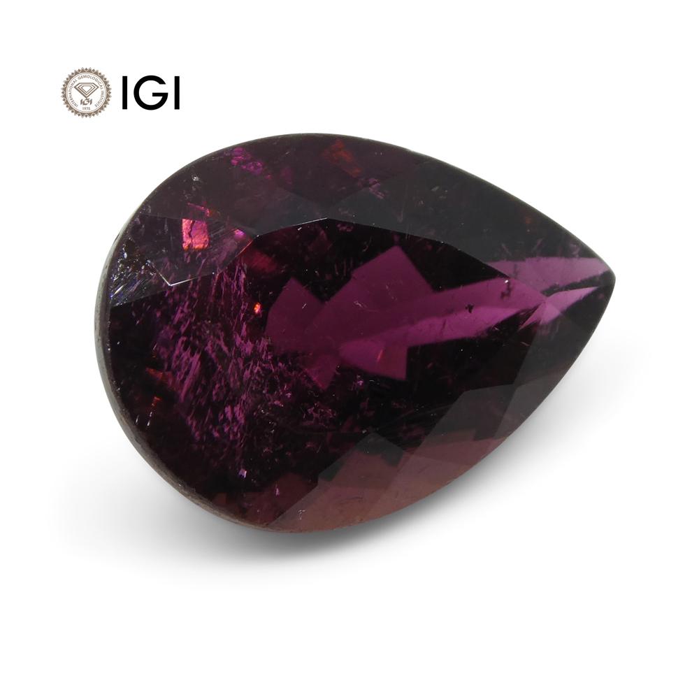 7.68 ct Purple Tourmaline Pear IGI Certified - Skyjems Wholesale Gemstones