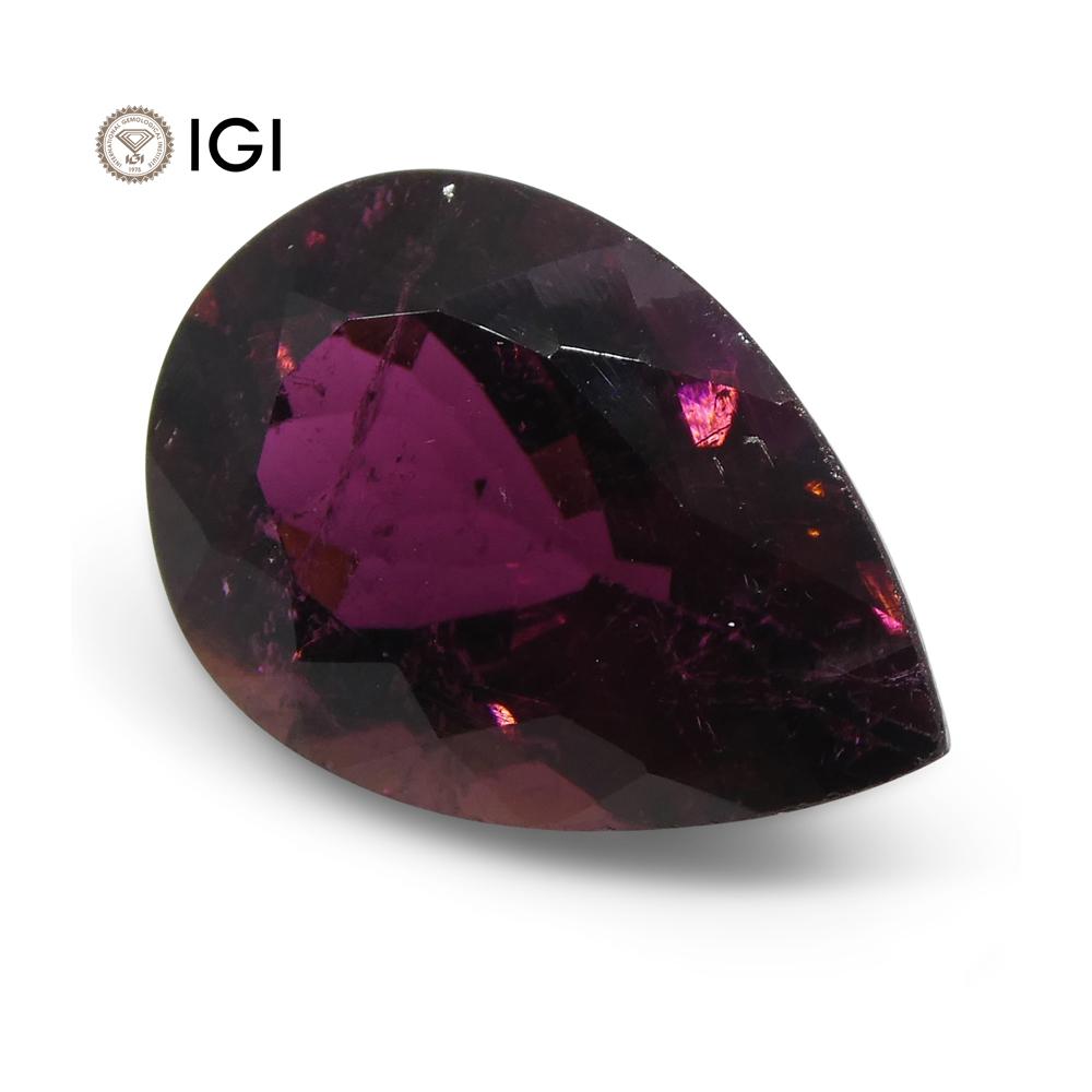 7.68 ct Purple Tourmaline Pear IGI Certified - Skyjems Wholesale Gemstones