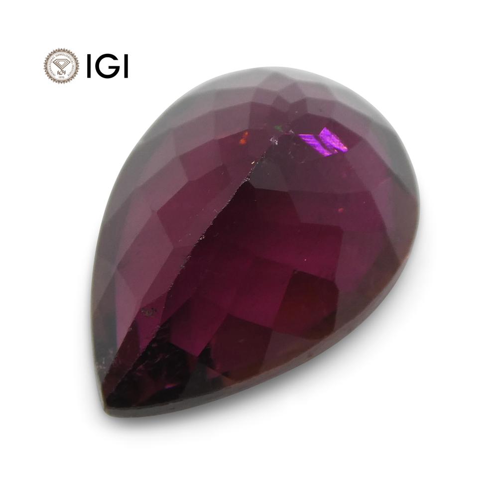 7.68 ct Purple Tourmaline Pear IGI Certified - Skyjems Wholesale Gemstones