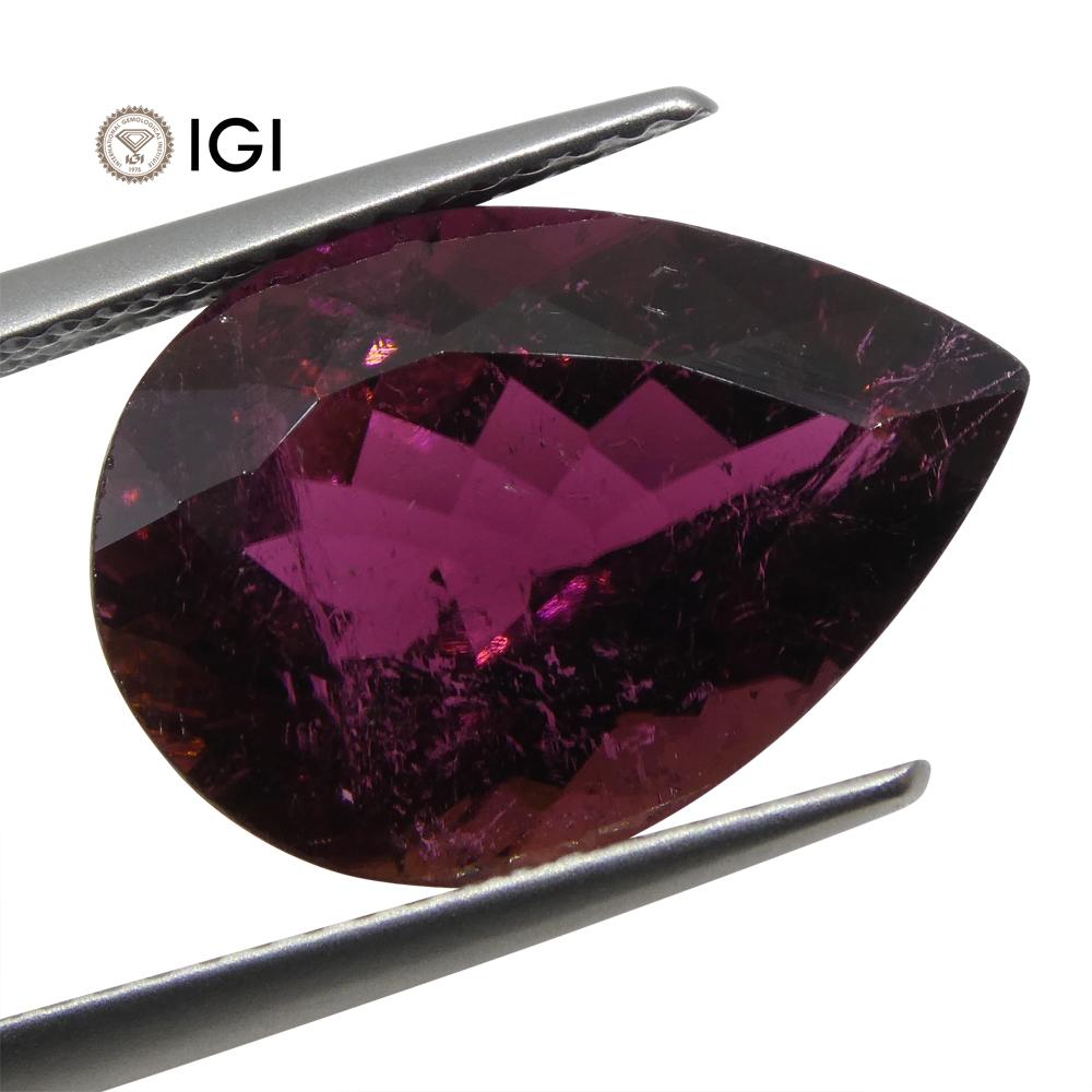 7.68 ct Purple Tourmaline Pear IGI Certified - Skyjems Wholesale Gemstones