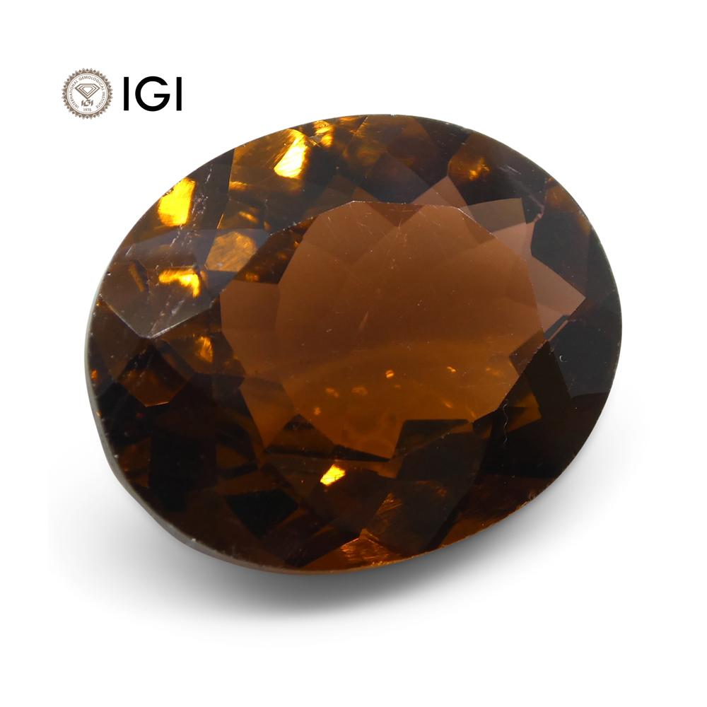 9.62 ct Brazilian Orangy Brown Tourmaline Oval - IGI Certified Gemstone by SkyJems Canada