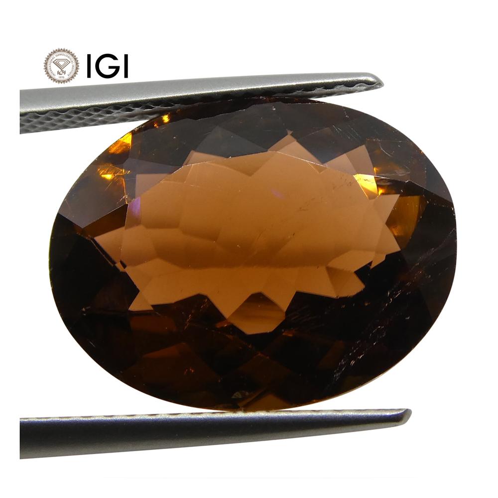 9.62 ct Brazilian Orangy Brown Tourmaline Oval, IGI Certified Gemstone by SkyJems Rare Gem Collection