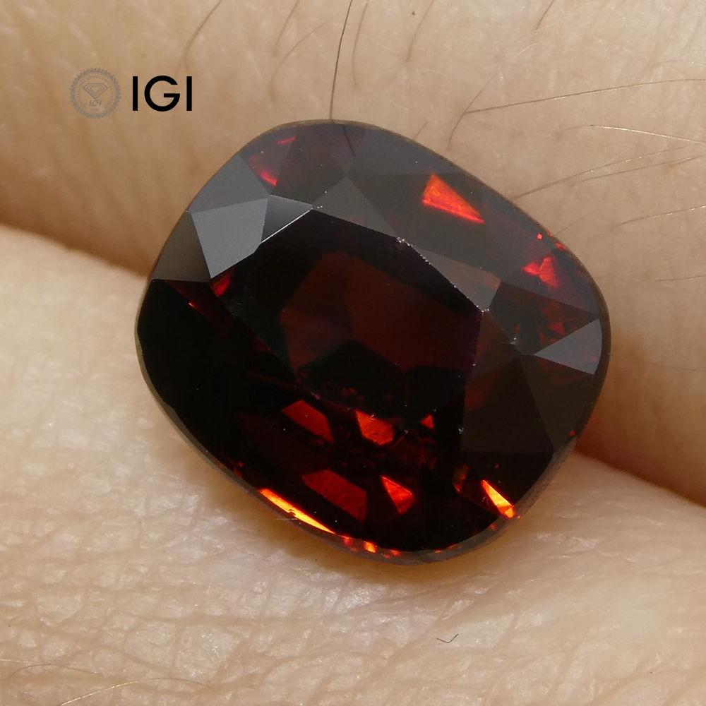 3.52 ct Cushion Red Natural Zircon IGI Certified - Skyjems Wholesale Gemstones