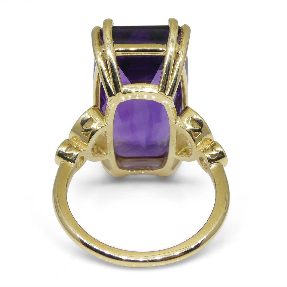 20.5ct Amethyst, Yellow Sapphire and Diamond Cocktail Ring set in 14kt Yellow Gold - Skyjems Wholesale Gemstones