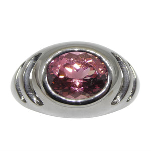 2.59ct Pink Padparadscha Color Tourmaline Ring set in 14k Black Gold - Skyjems Wholesale Gemstones