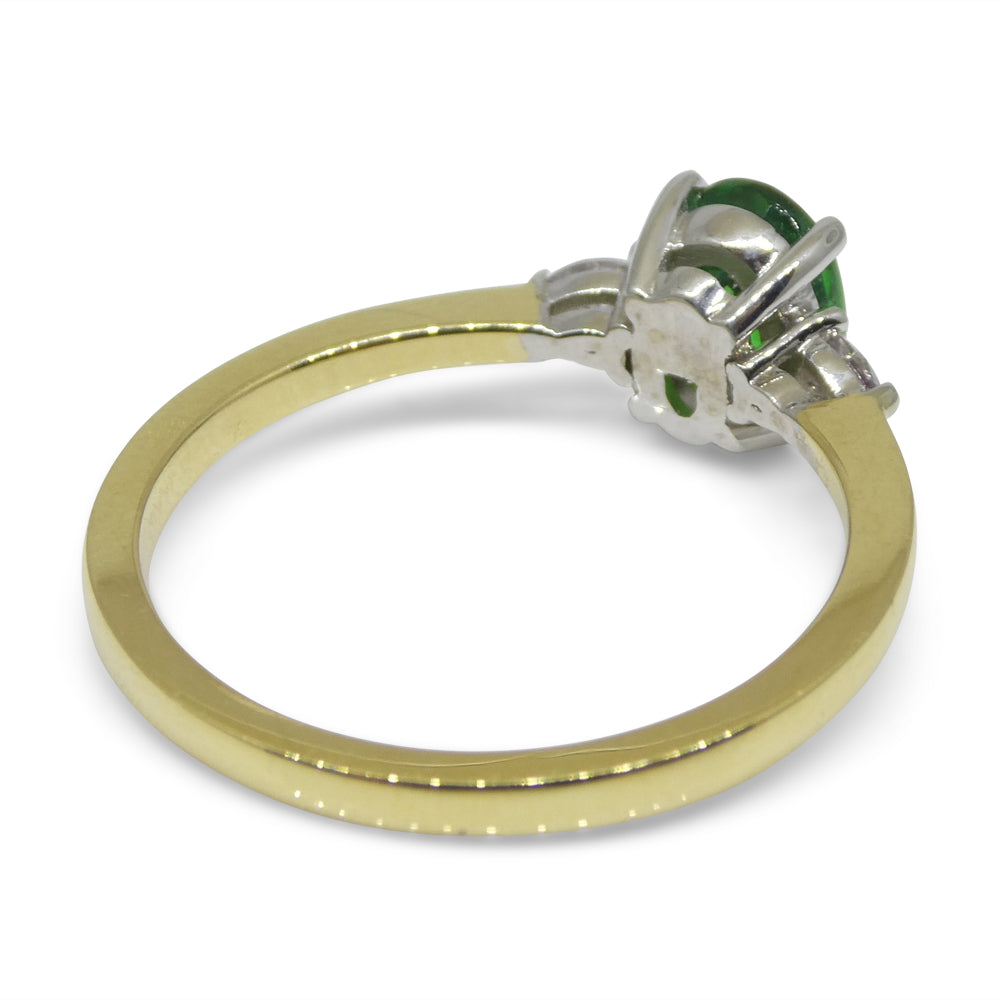 1.10ct Tsavorite Garnet & Pink Diamond Ring set in 18k Yellow and White Gold - Skyjems Wholesale Gemstones