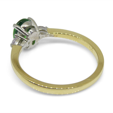 1.10ct Tsavorite Garnet & Pink Diamond Ring set in 18k Yellow and White Gold