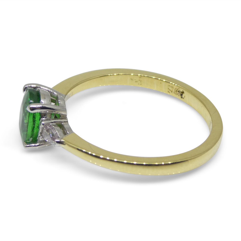 1.10ct Tsavorite Garnet & Pink Diamond Ring set in 18k Yellow and White Gold - Skyjems Wholesale Gemstones