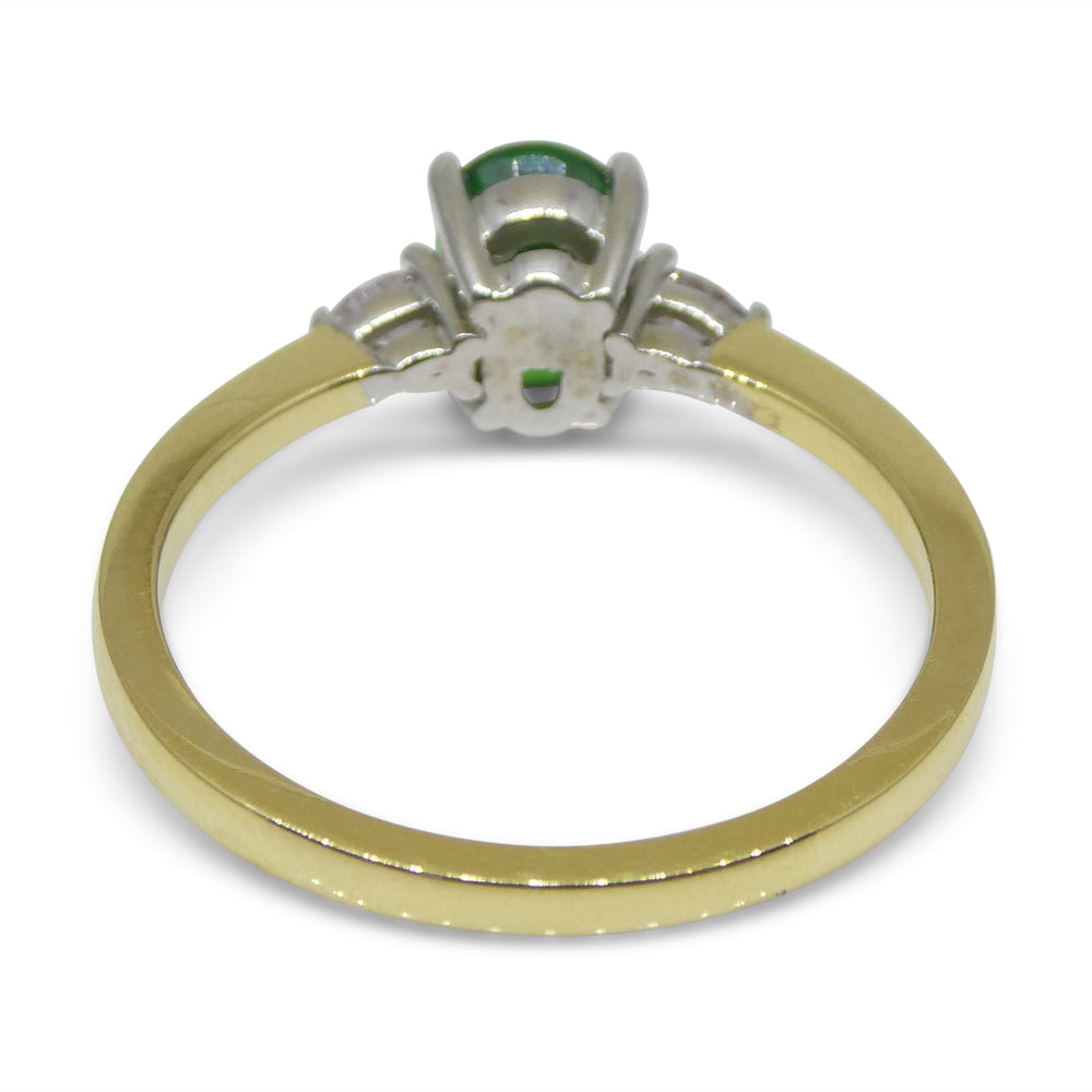 1.10ct Tsavorite Garnet & Pink Diamond Ring set in 18k Yellow and White Gold - Skyjems Wholesale Gemstones