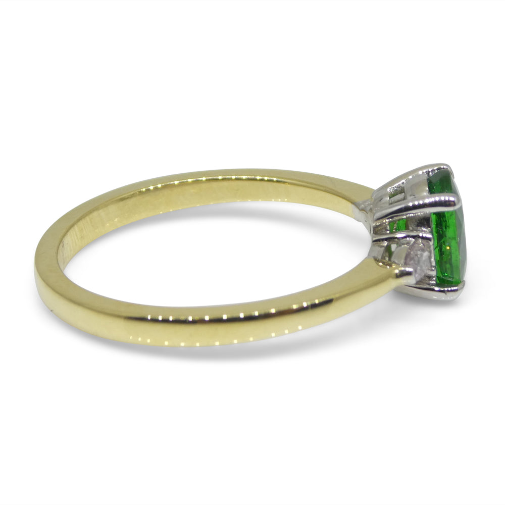 1.10ct Tsavorite Garnet & Pink Diamond Ring set in 18k Yellow and White Gold - Skyjems Wholesale Gemstones