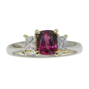1.04ct Red Spinel & Diamond Ring set in 18k White and Yellow Gold - Skyjems Wholesale Gemstones