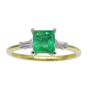 0.87ct Colombian Emerald Diamond Ring set in 18k Yellow and White Gold - Skyjems Wholesale Gemstones