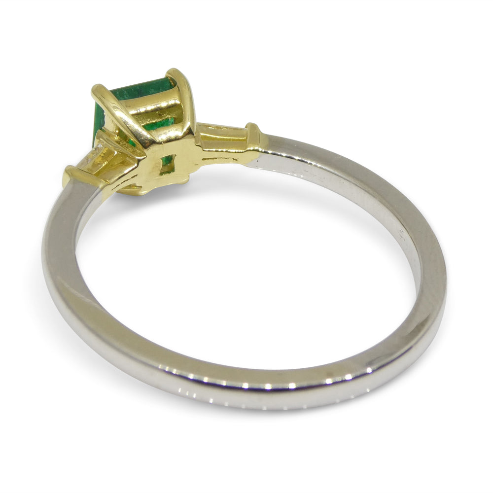 0.68ct Colombian Emerald Diamond Ring set in 18k White and Yellow Gold - Skyjems Wholesale Gemstones