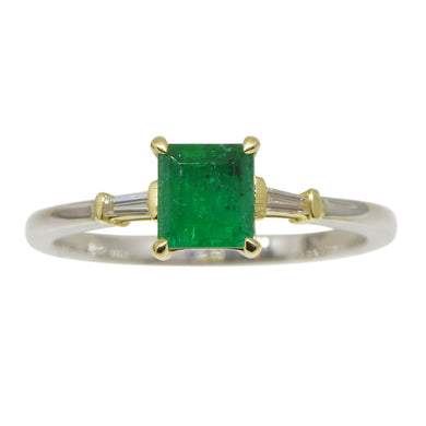 0.68ct Colombian Emerald Diamond Ring set in 18k White and Yellow Gold - Skyjems Wholesale Gemstones