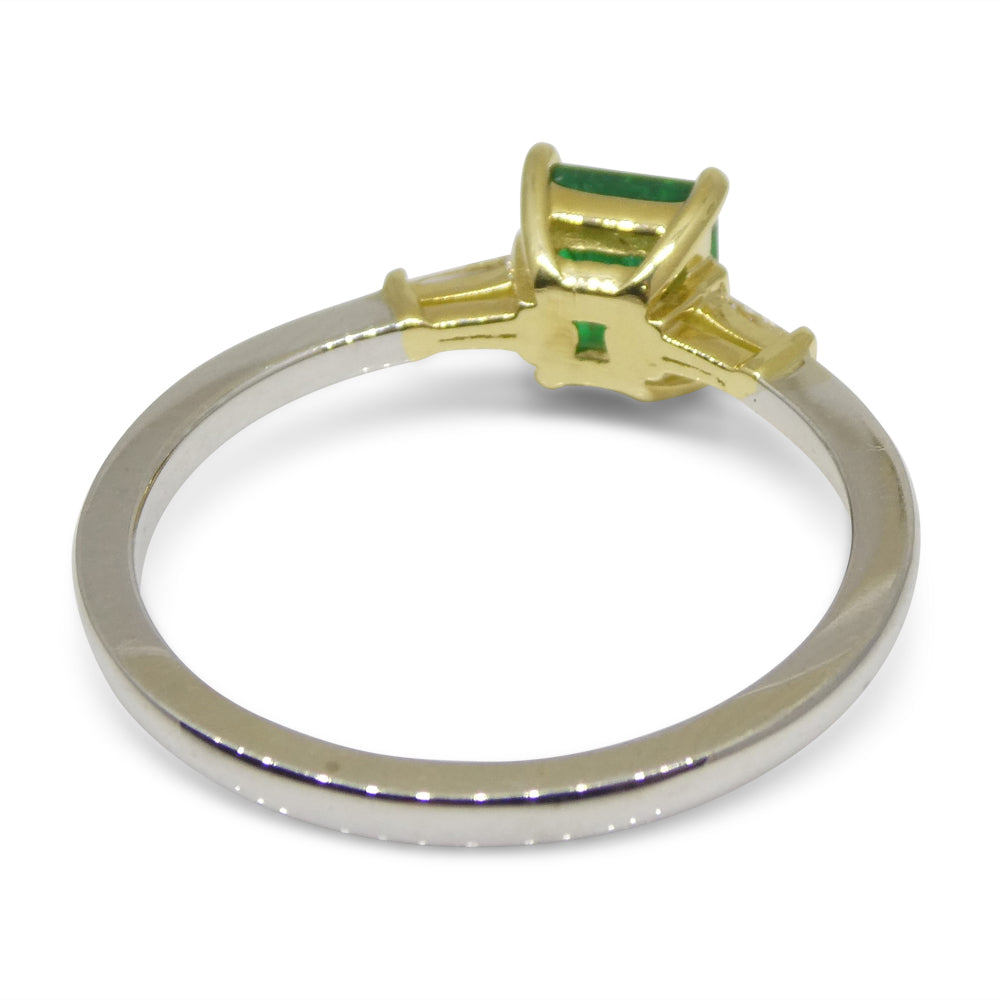 0.68ct Colombian Emerald Diamond Ring set in 18k White and Yellow Gold - Skyjems Wholesale Gemstones