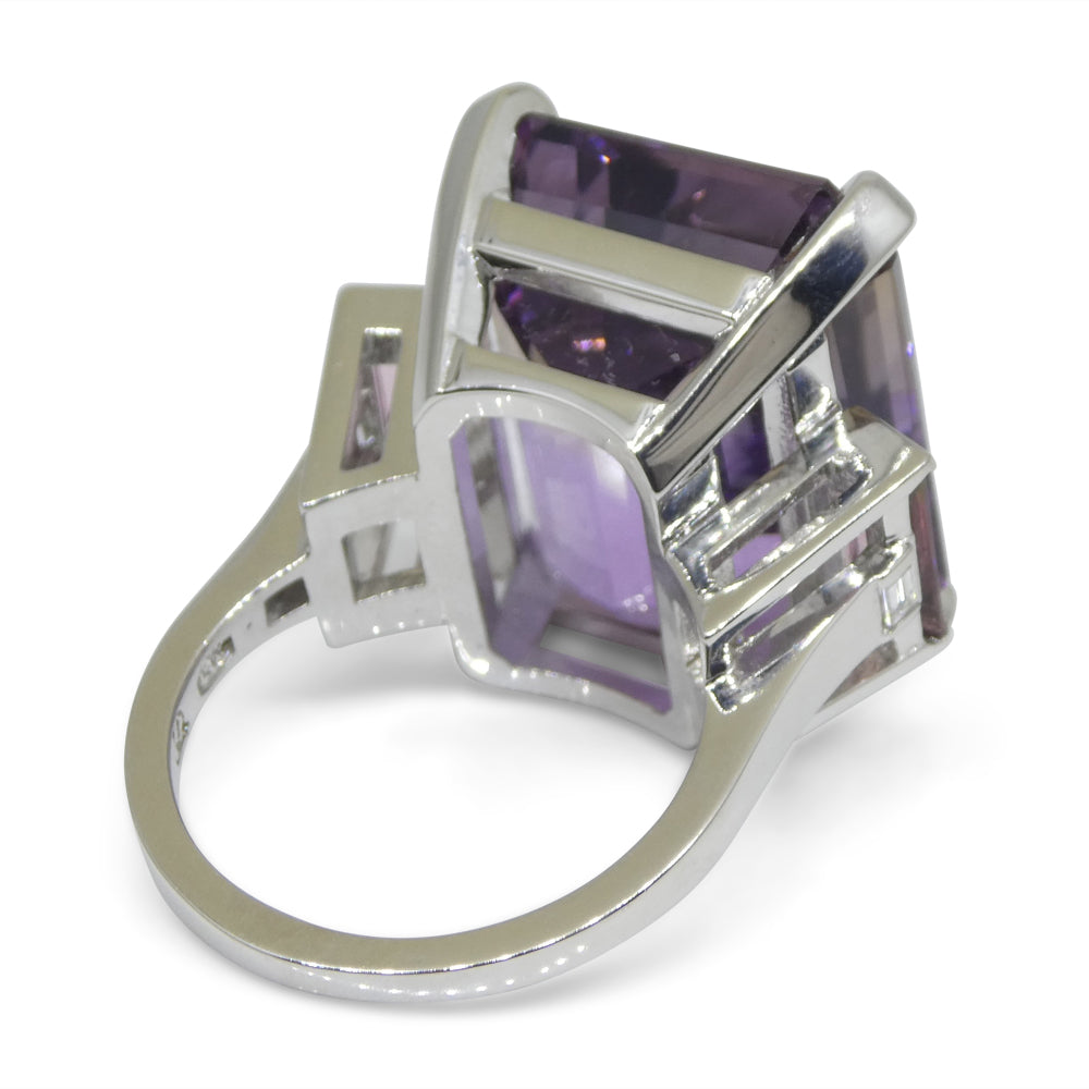 28ct Ametrine, Tourmaline and Diamond Cocktail Ring set in 14k White Gold - Skyjems Wholesale Gemstones