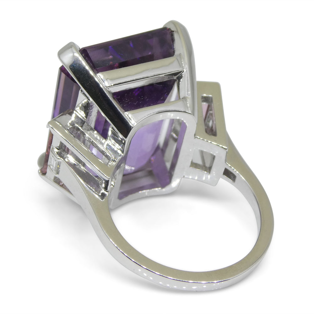 28ct Ametrine, Tourmaline and Diamond Cocktail Ring set in 14k White Gold - Skyjems Wholesale Gemstones