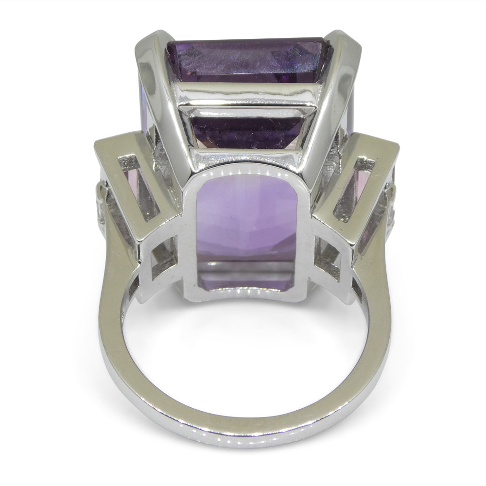 28ct Ametrine, Tourmaline and Diamond Cocktail Ring set in 14k White Gold - Skyjems Wholesale Gemstones