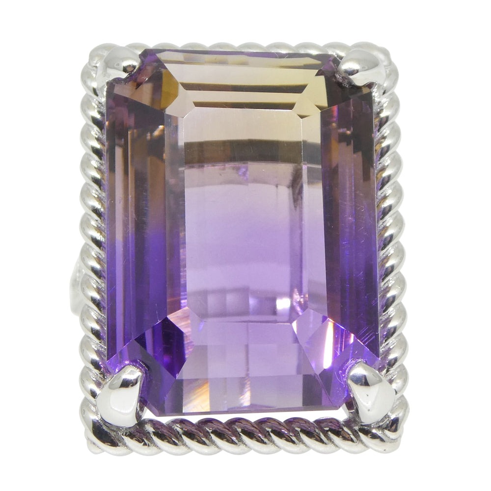 32ct Ametrine & Diamond Cocktail Ring set in 14k White Gold - Skyjems Wholesale Gemstones