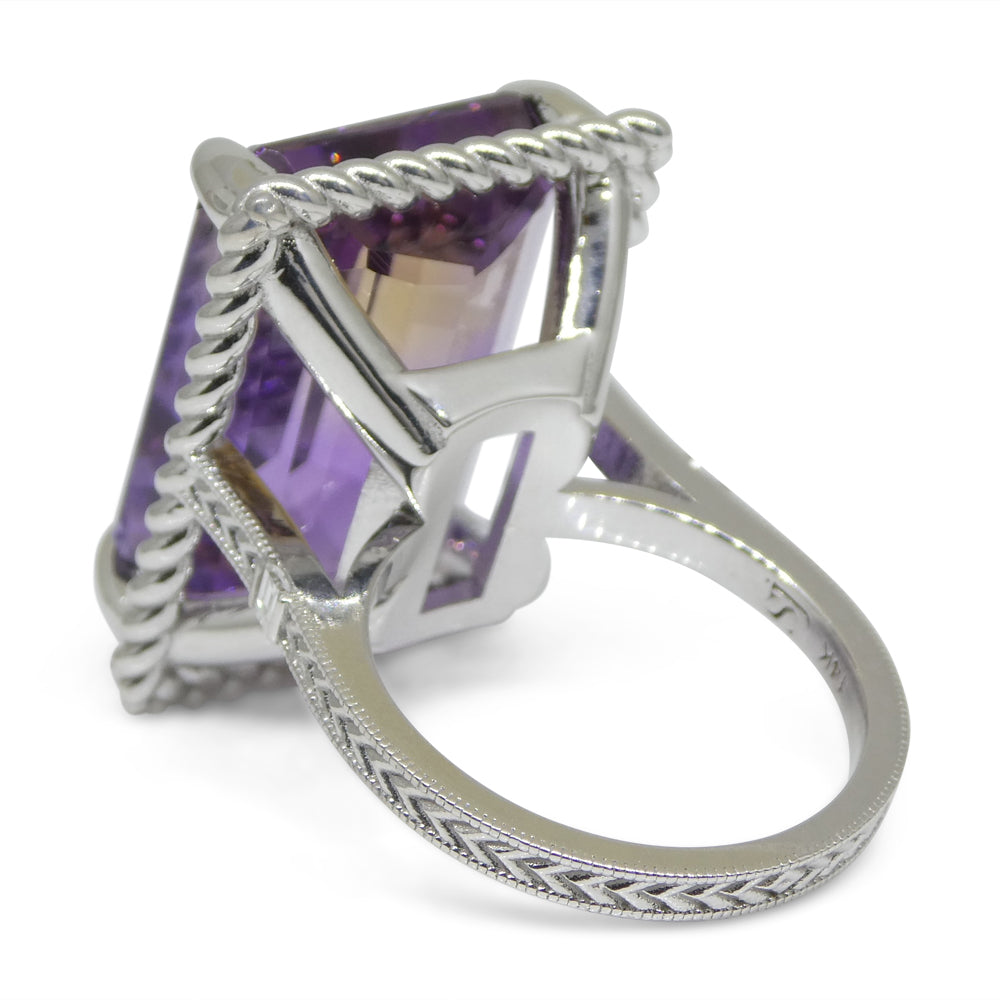 32ct Ametrine & Diamond Cocktail Ring set in 14k White Gold - Skyjems Wholesale Gemstones