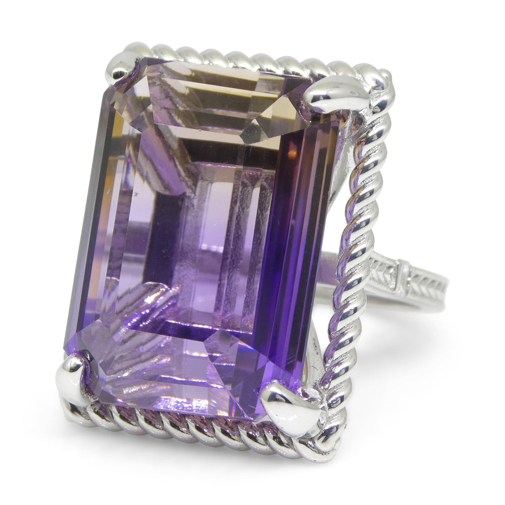 32ct Ametrine & Diamond Cocktail Ring set in 14k White Gold - Skyjems Wholesale Gemstones