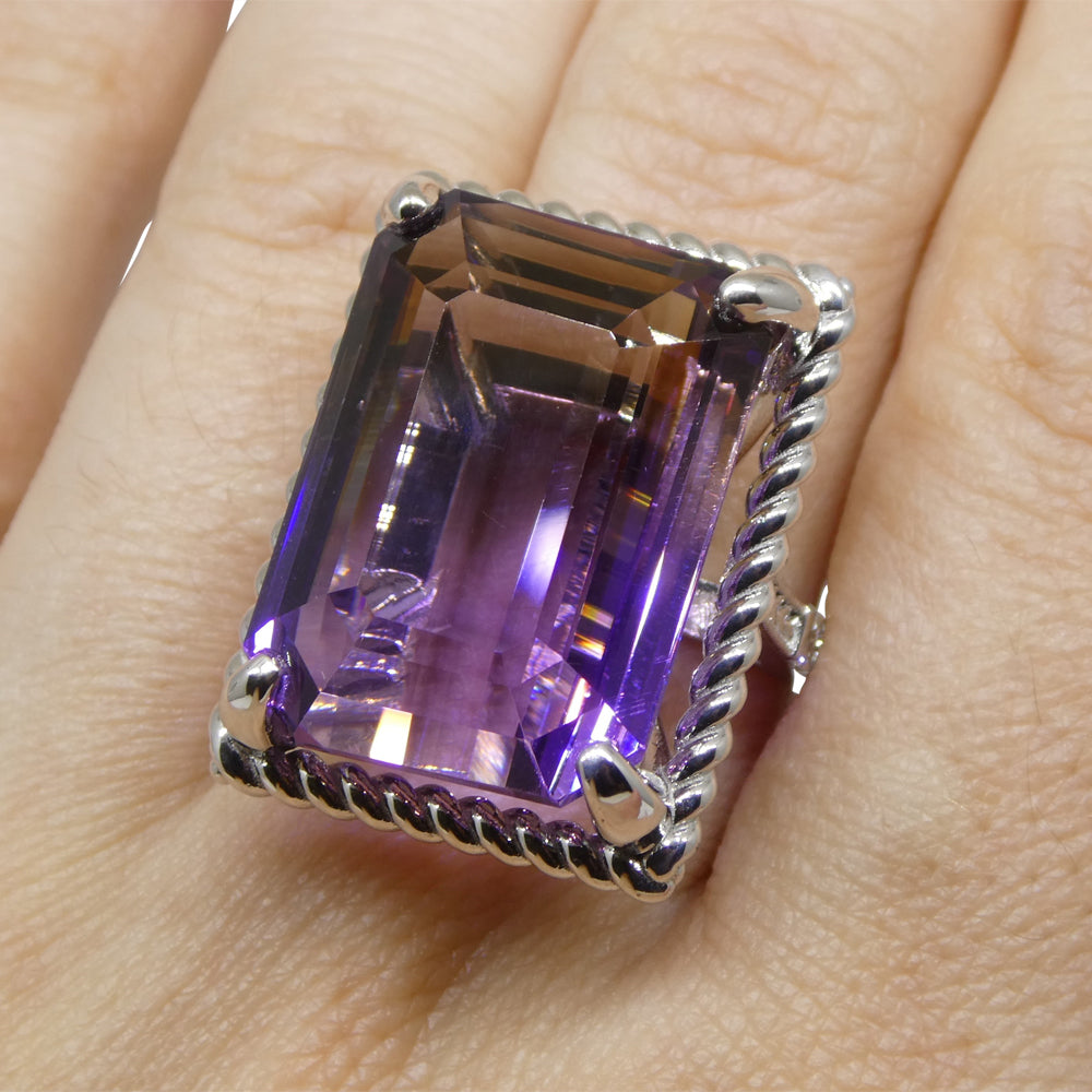 32ct Ametrine & Diamond Cocktail Ring set in 14k White Gold - Skyjems Wholesale Gemstones