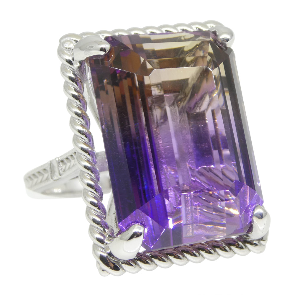 32ct Ametrine & Diamond Cocktail Ring set in 14k White Gold - Skyjems Wholesale Gemstones