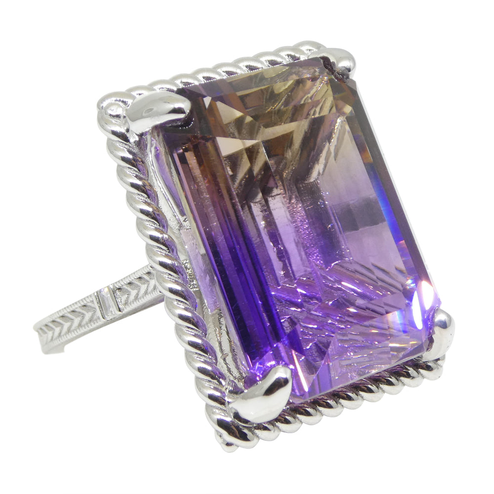 32ct Ametrine & Diamond Cocktail Ring set in 14k White Gold - Skyjems Wholesale Gemstones