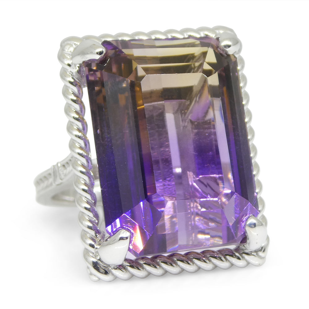 32ct Ametrine & Diamond Cocktail Ring set in 14k White Gold - Skyjems Wholesale Gemstones