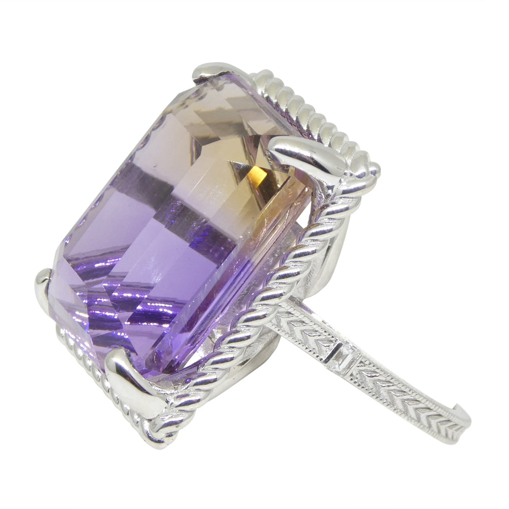 32ct Ametrine & Diamond Cocktail Ring set in 14k White Gold - Skyjems Wholesale Gemstones