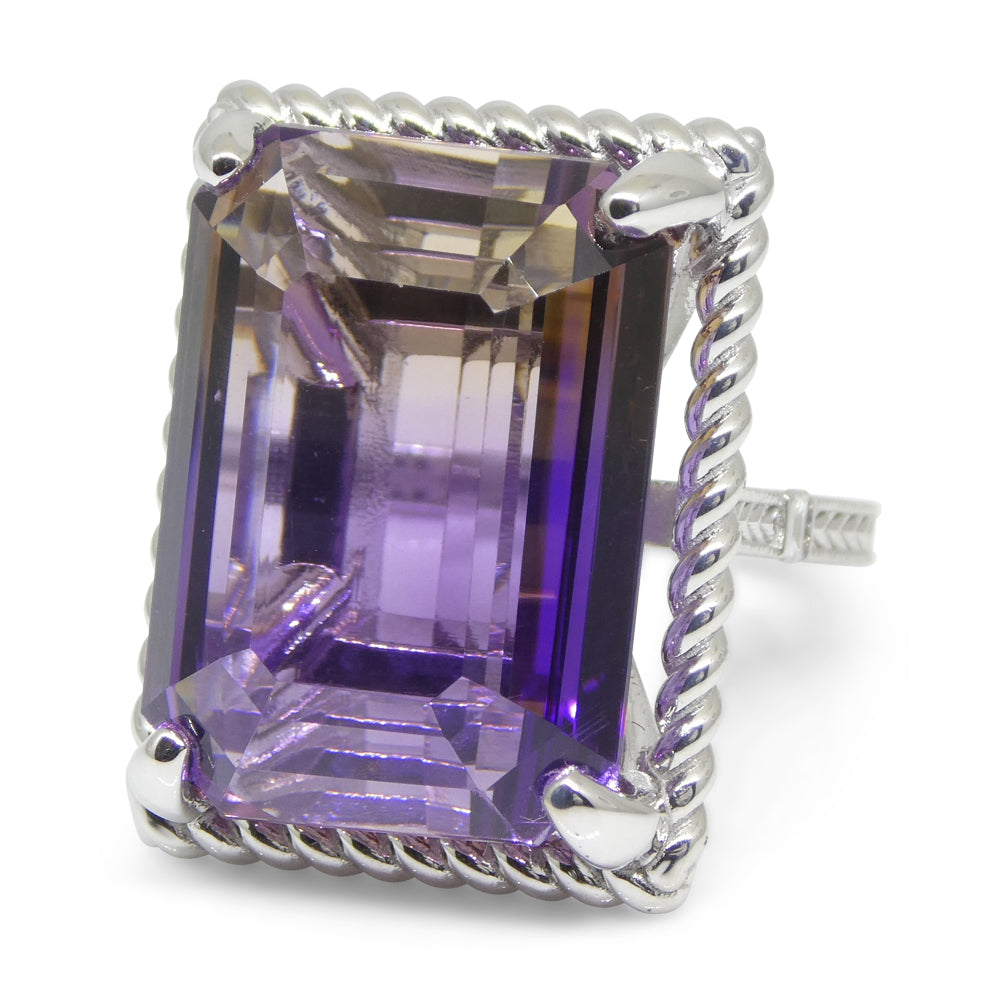 32ct Ametrine & Diamond Cocktail Ring set in 14k White Gold - Skyjems Wholesale Gemstones