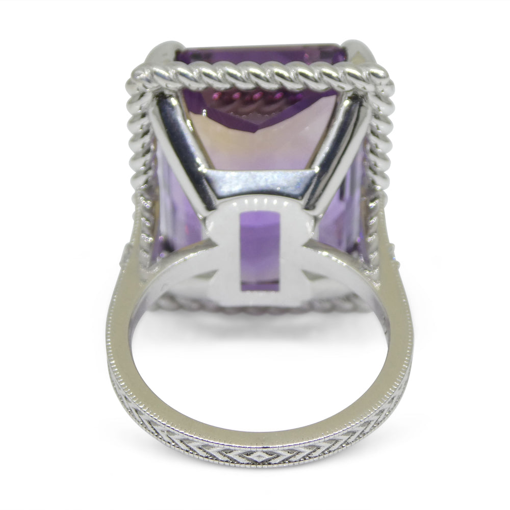 32ct Ametrine & Diamond Cocktail Ring set in 14k White Gold - Skyjems Wholesale Gemstones