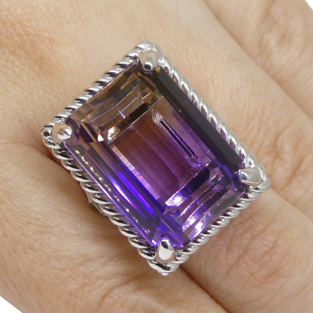 32ct Ametrine & Diamond Cocktail Ring set in 14k White Gold - Skyjems Wholesale Gemstones