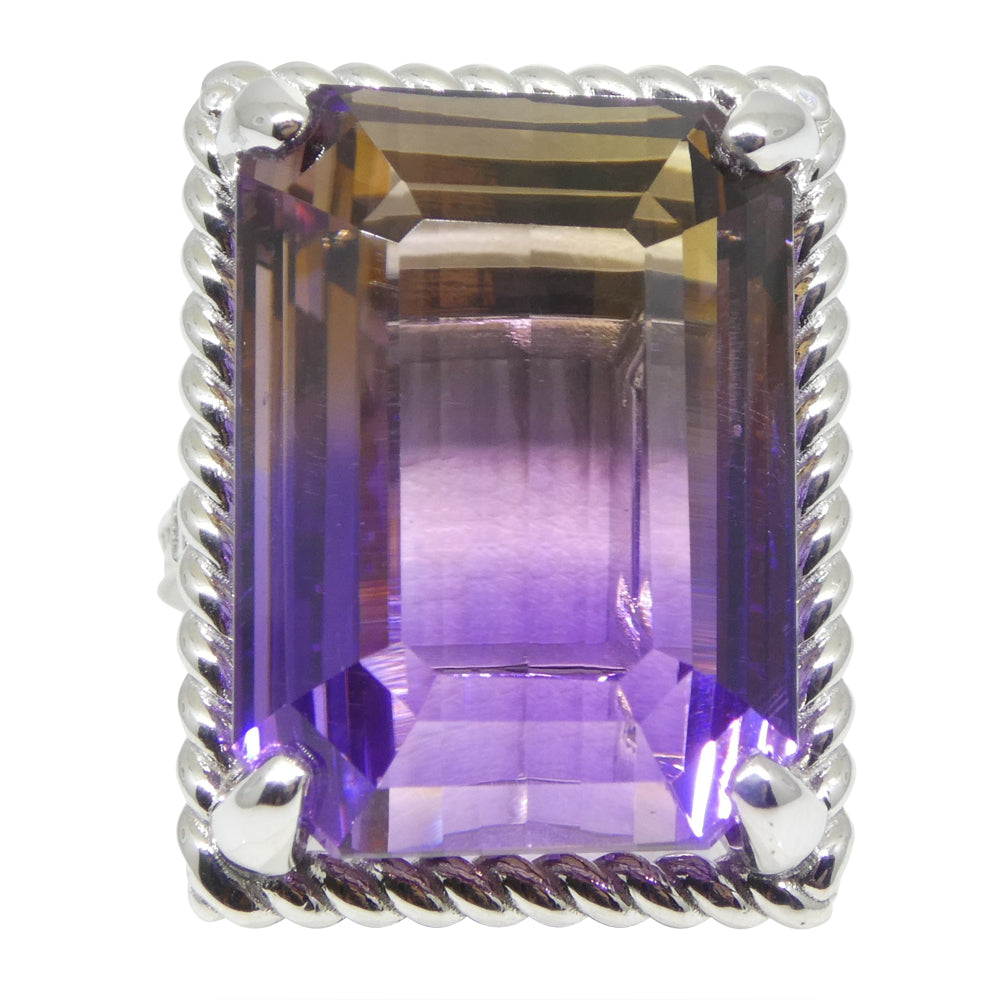 32ct Ametrine & Diamond Cocktail Ring set in 14k White Gold - Skyjems Wholesale Gemstones