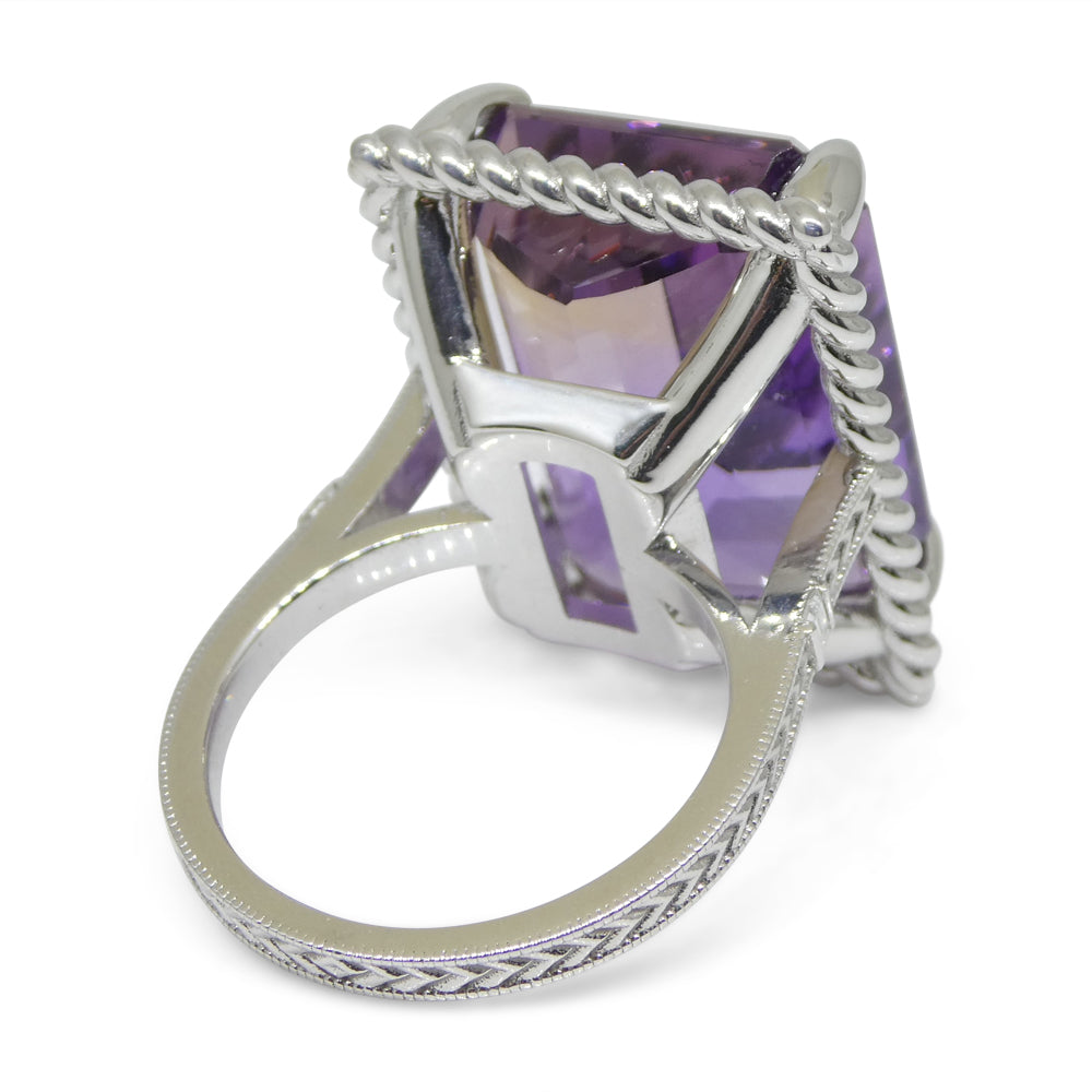 32ct Ametrine & Diamond Cocktail Ring set in 14k White Gold - Skyjems Wholesale Gemstones