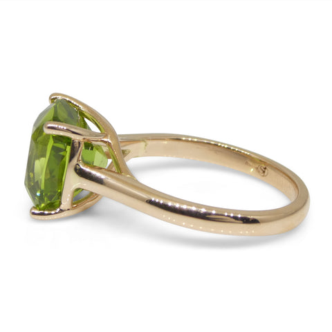 5.83ct Peridot Cocktail Statement or Engagement Ring set in 14k Pink/Rose Gold