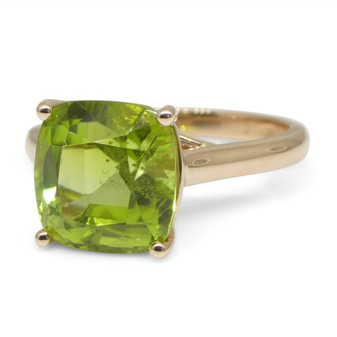 5.83ct Peridot Cocktail Statement or Engagement Ring set in 14k Pink/Rose Gold