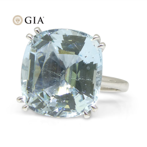 Stunning 15.46ct GIA Certified Aquamarine Cocktail/Statement Ring in 18K White Gold