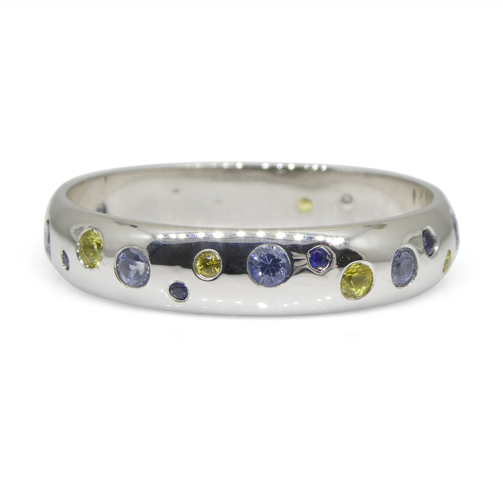 0.88ct Sapphire Starry Sky Band Ring set in 14k White Gold - Skyjems Wholesale Gemstones