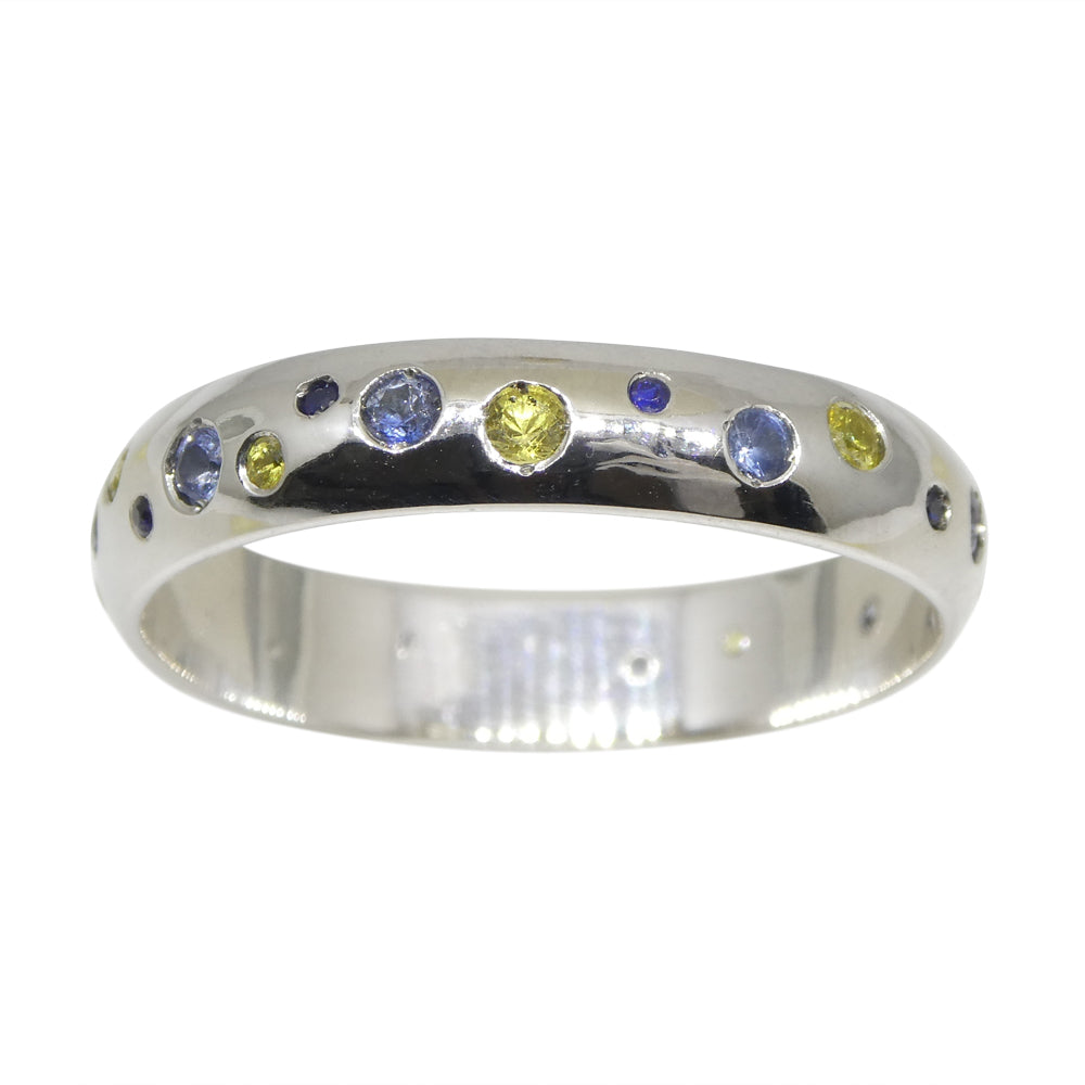 0.88ct Sapphire Starry Sky Band Ring set in 14k White Gold - Skyjems Wholesale Gemstones