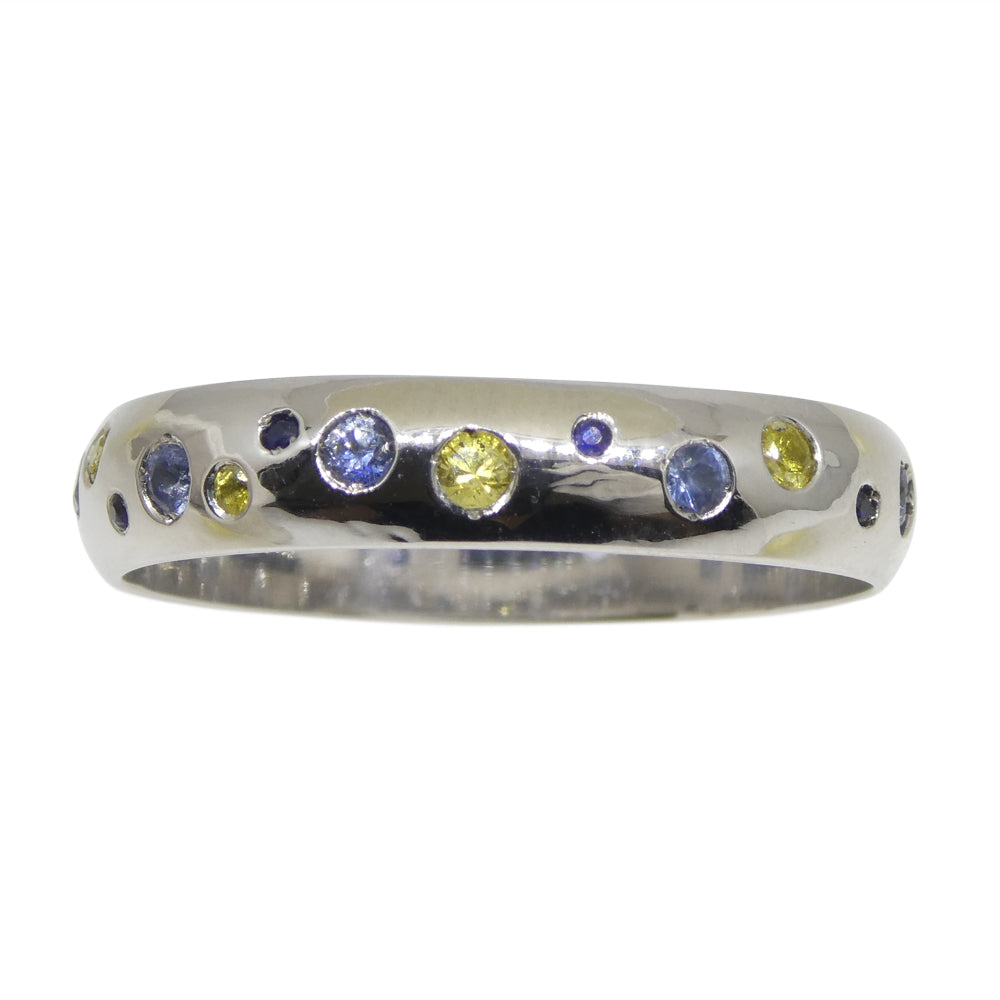 0.88ct Sapphire Starry Sky Band Ring set in 14k White Gold - Skyjems Wholesale Gemstones