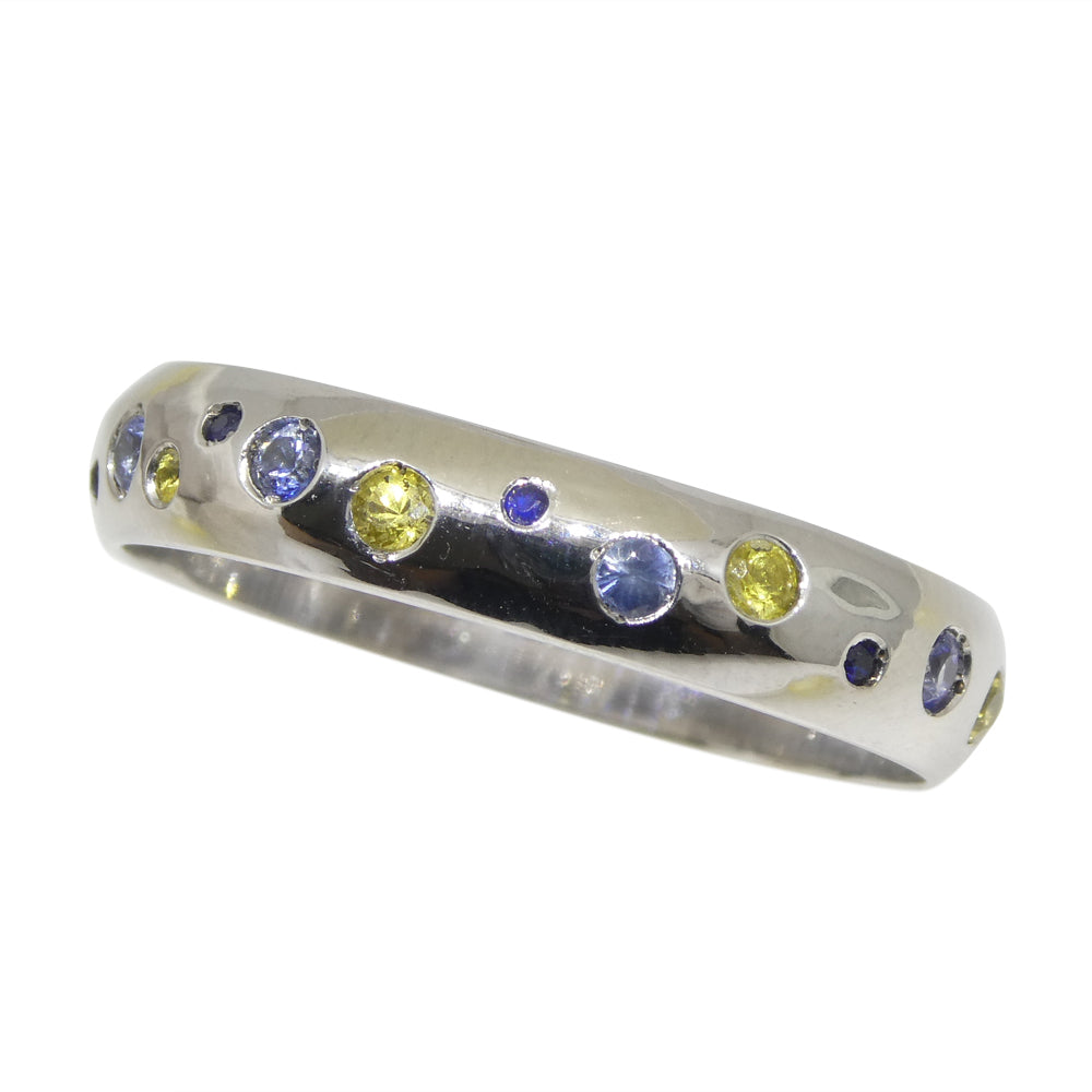 0.88ct Sapphire Starry Sky Band Ring set in 14k White Gold - Skyjems Wholesale Gemstones