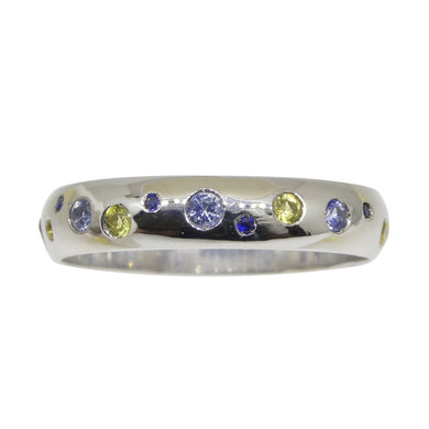 0.88ct Sapphire Starry Sky Band Ring set in 14k White Gold - Skyjems Wholesale Gemstones