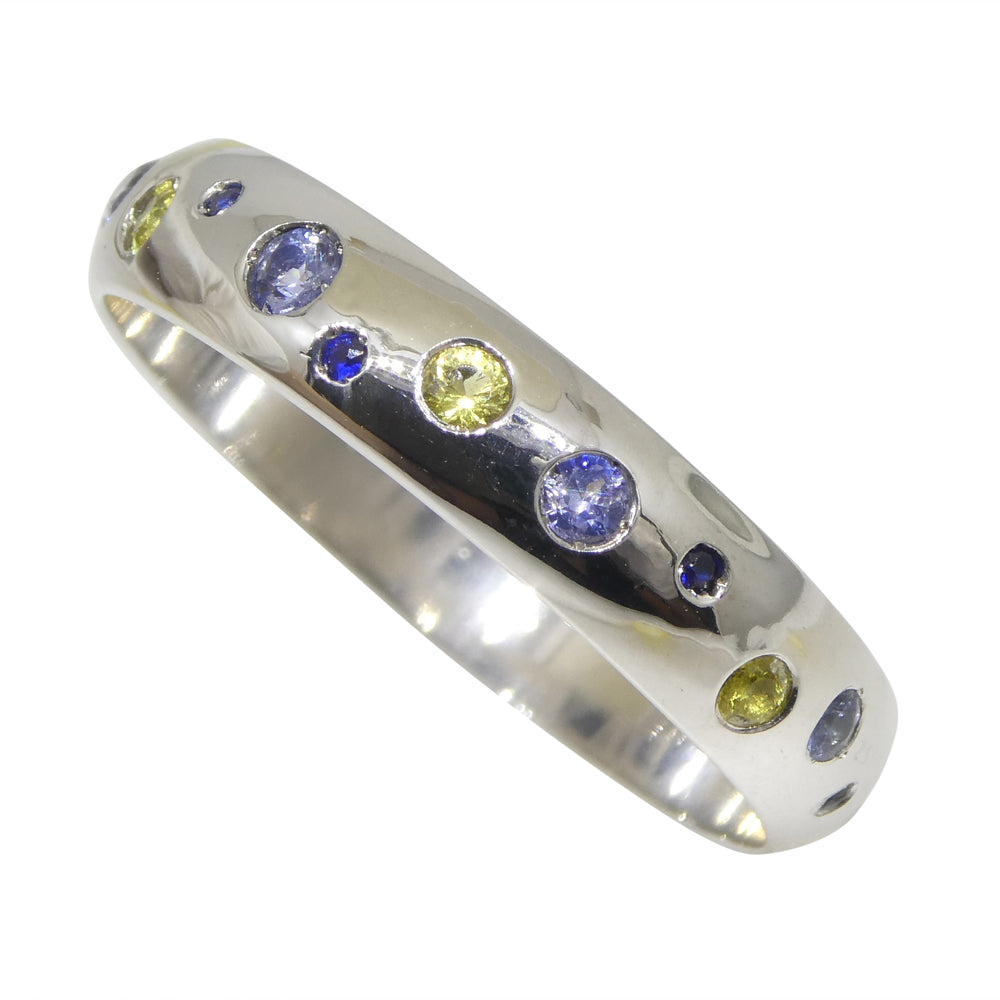 0.88ct Sapphire Starry Sky Band Ring set in 14k White Gold - Skyjems Wholesale Gemstones