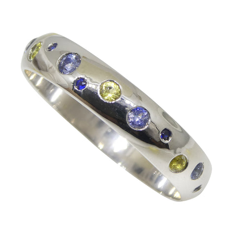 0.88ct Sapphire Starry Night Wedding Ring set in 14k White Gold