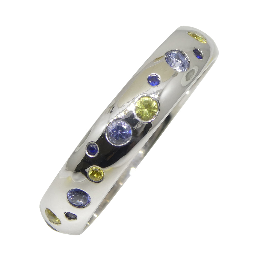 0.88ct Sapphire Starry Sky Band Ring set in 14k White Gold - Skyjems Wholesale Gemstones